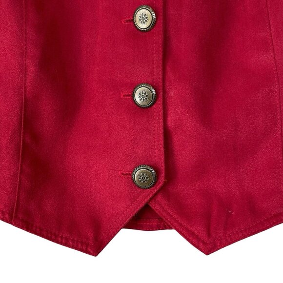 Banjo Dallas Texas Lightweight Buttoned Jacket Top Southwest Western Red Size L - Picture 6 of 10
